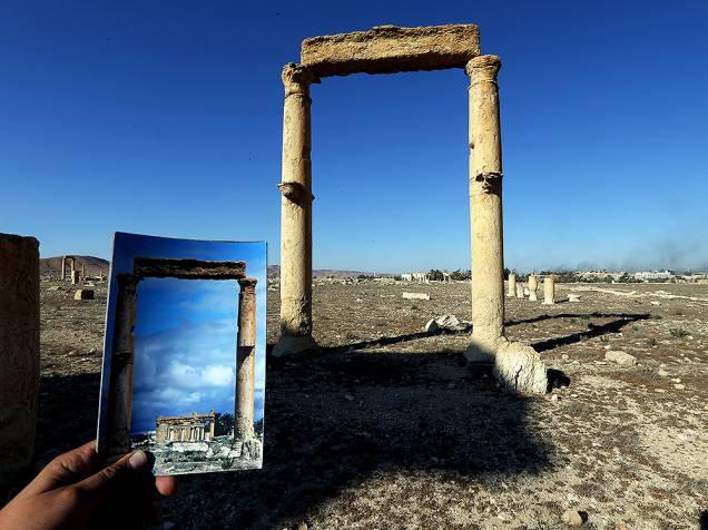 O Templo do Baal, na cidade de Palmira, na Síria, após os ataques do grupo Estado Islâmico - 31/03/2016 O Templo do Baal, na cidade de Palmira, na Síria, após os ataques do grupo Estado Islâmico - 31/03/2016