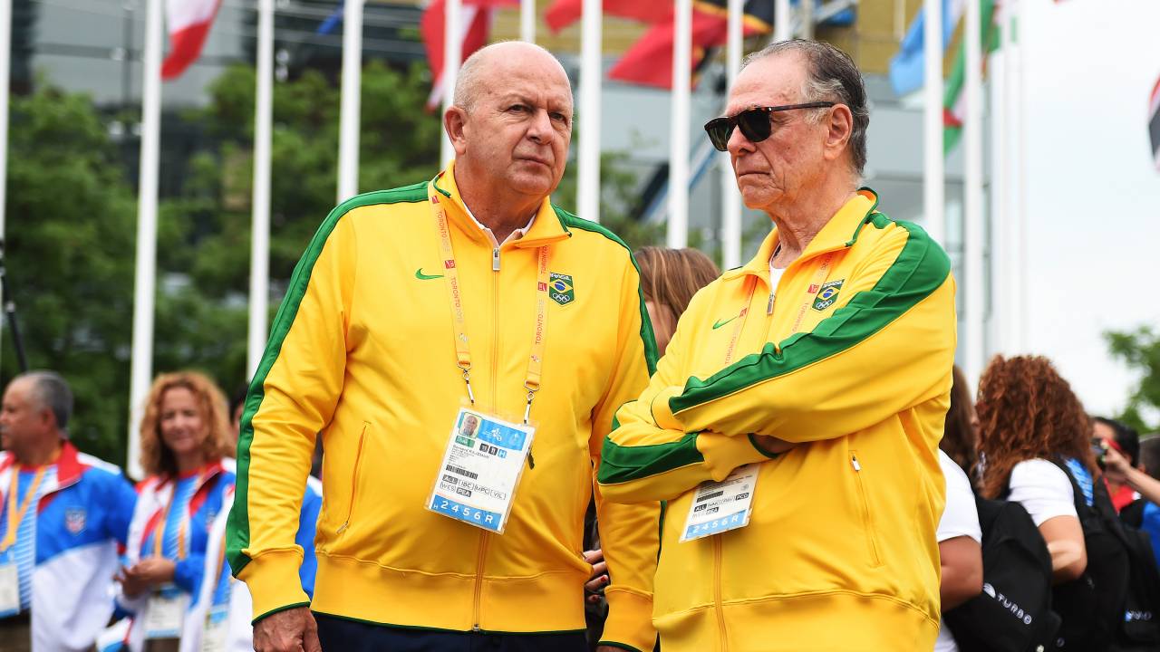 O chefe da delegação brasileira Bernard Rajzman e o presidente do COB Carlos Arthur Nuzman - 08/07/2015