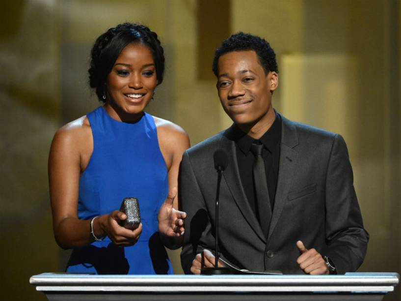 Os atores Keke Palmer e Tyler James Williams durante o Prêmio de Imagem NAACP em 2013, na cidade de Los Angeles