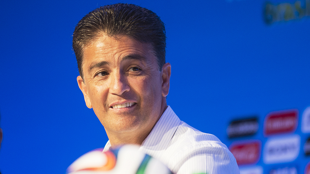 Bebeto na coletiva de imprensa com ex-jogadores brasileiros, na Costa do Sauípe