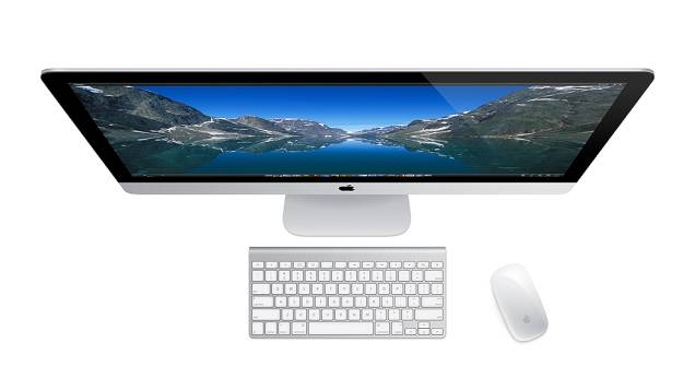 O novo iMac, anunciado em 2013, ganhou bordas com espessura de apenas 5 milímetros O novo iMac, anunciado em 2013, ganhou bordas com espessura de apenas 5 milímetros