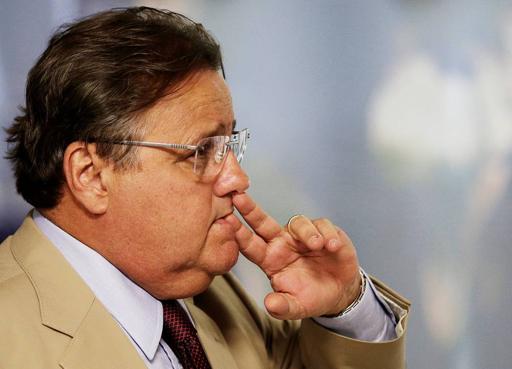 O Ministro da Secretaria de Governo, Geddel Vieira Lima, durante reunião com líderes da base aliada da Câmara dos Deputados, no Palácio do Planalto, em Brasília (DF) - 17/05/2016