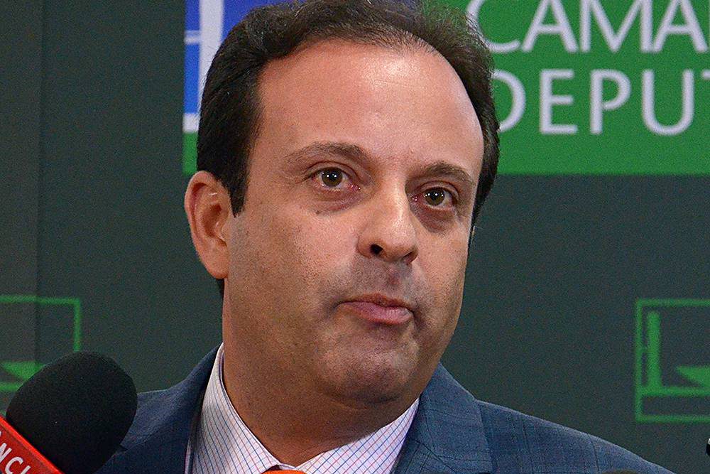 O líder do governo na Câmara dos Deputados, André Moura (PSC-SE), concede entrevista coletiva em Brasília (DF) - 18/05/2016
