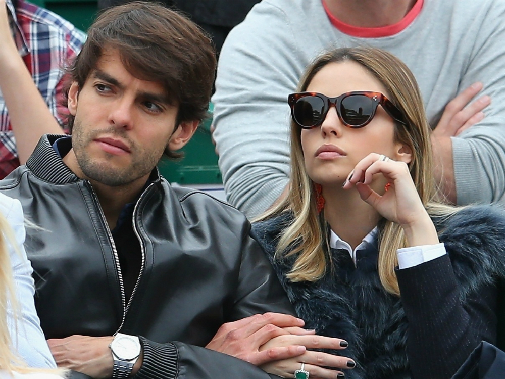 Kaká e sua então mulher Carol Celico asssitem a um jogo do São Paulo, no Morumbi