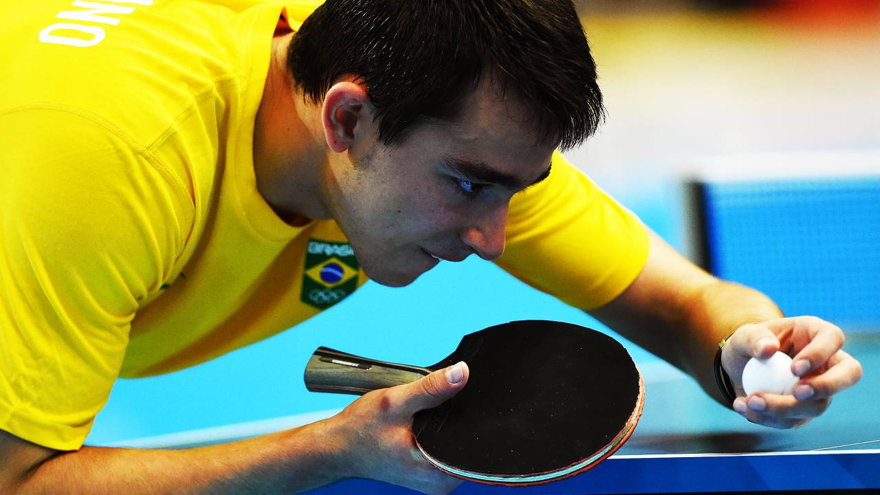 A equipe masculina de tênis de mesa brasileira conseguiu a medalha de ouro dos Jogos Pan-Americanos, em Toronto, Canadá