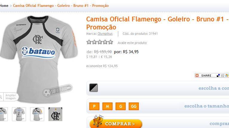 Camisa do ex-goleiro Bruno em liquida&ccedil;&atilde;o