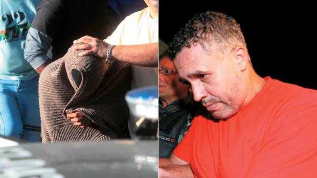  <br><br>  EM CENA - Um executou, o outro assistiu: os depoimentos de Jorge Luiz (de rosto coberto, por ser menor de idade na &eacute;poca), primo de Bruno que assistiu ao assassinato, incriminaram o ex-policial Bola, matador de aluguel que asfixiou Eliza na sua pr&oacute;pria casa