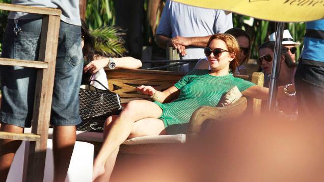 Lindsay Lohan em uma praia de Florianopolis Lindsay Lohan em uma praia de Florianopolis