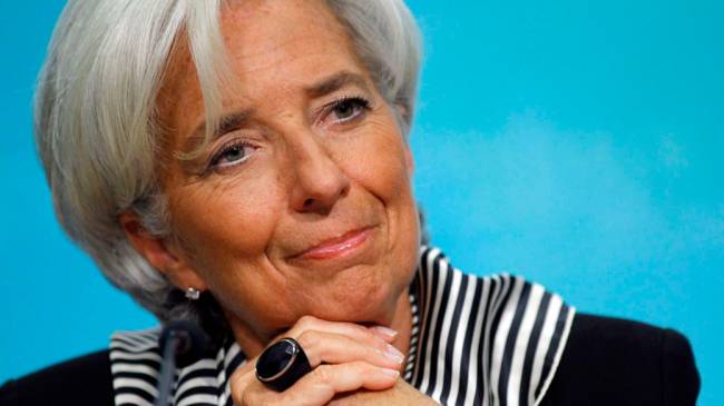 Diretora do Fundo Monetário Internacional Christine Lagarde, realiza uma coletiva de imprensa para discutir o FMI