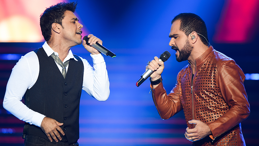 Zezé Di Camargo e Luciano durante lancamento de seu cd no Citibank Hall, em São Paulo