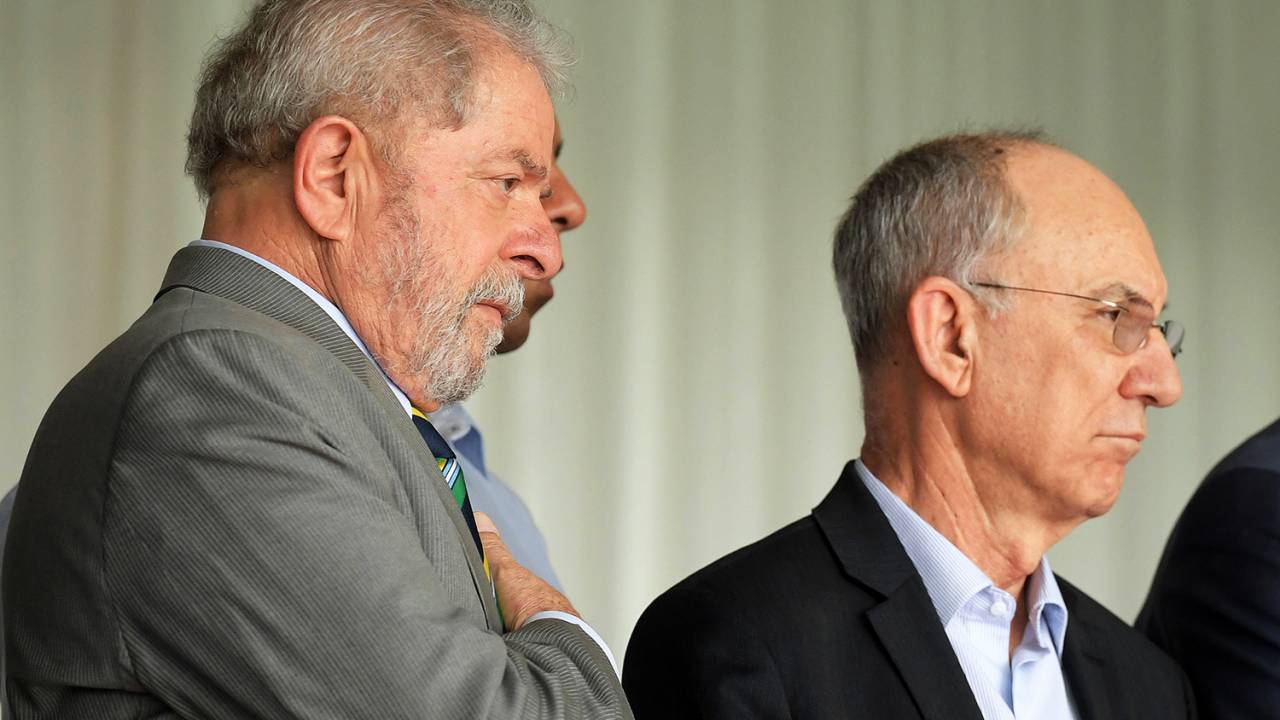 O ex-presidente Lula e o presidente do PT, Rui Falcão, acompanham a votação do impeachment de Dilma Rousseff no Senado Federal - 31/08/2016