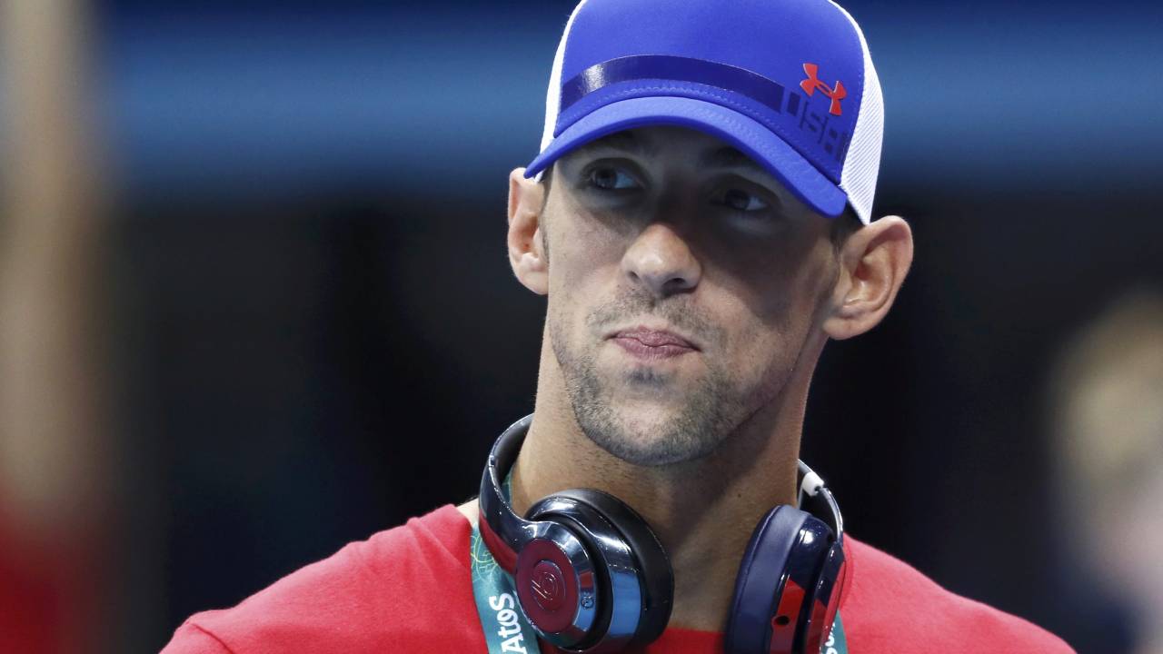 O nadador americano Michael Phelps, visita o Centro Aquático Olímpico, no Rio de Janeiro (RJ) - 02/08/2016