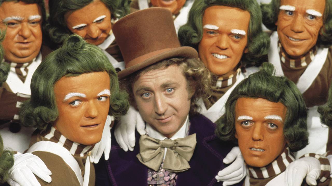 Gene Wilder no filme "A Fantástica Fábrica de Chocolate", de Mel Stuart.