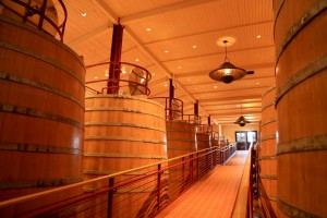 Os barris usados na vin&iacute;cola Robert Mondavi