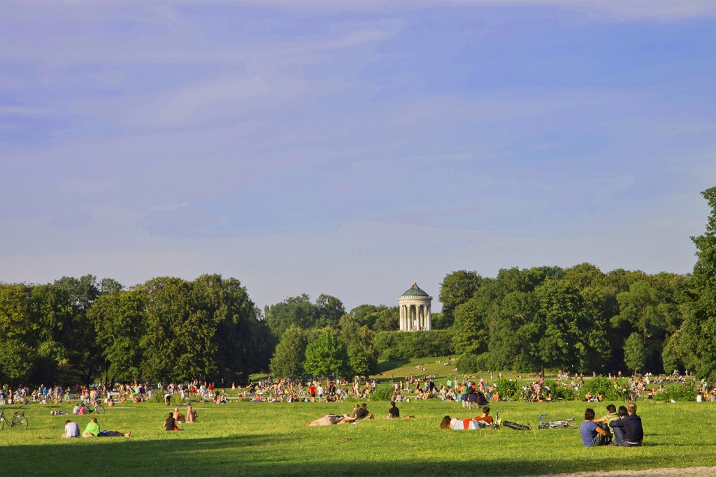 Munich , Englischer Garten on a summer day