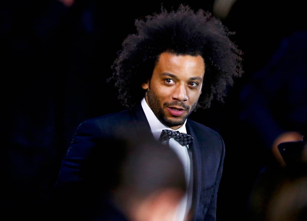 O jogador Marcelo&nbsp;<span>chega para o&nbsp;Pr&ecirc;mio de Melhor do Mundo da Fifa, na Su&iacute;&ccedil;a</span>