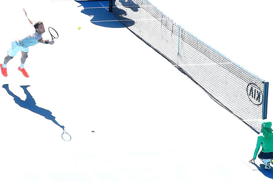 Grigor Dimitrov, da Bulgária, durante partida contra o belga David Goffin, em Melbourne