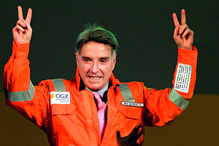 O empresário Eike Batista no Porto do Açu no Rio de Janeiro - 21/03/2013