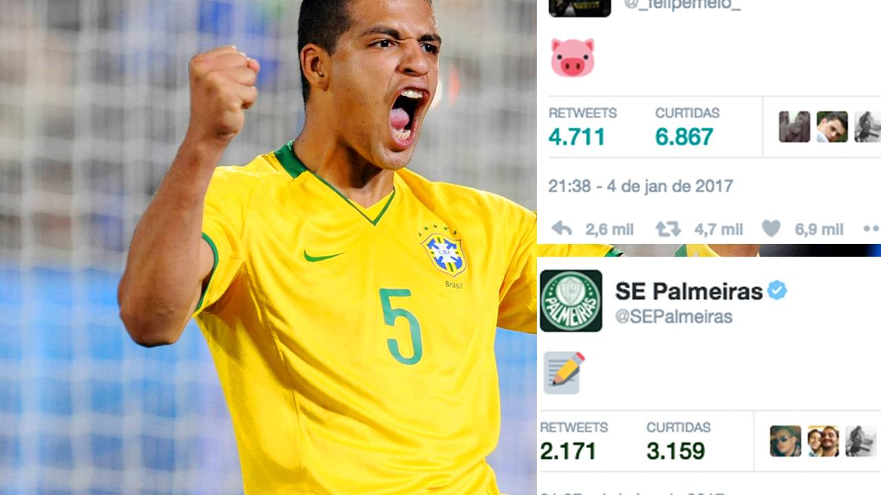 O jogador Felipe Melo é 'contratado' no Twitter pelo Palmeiras