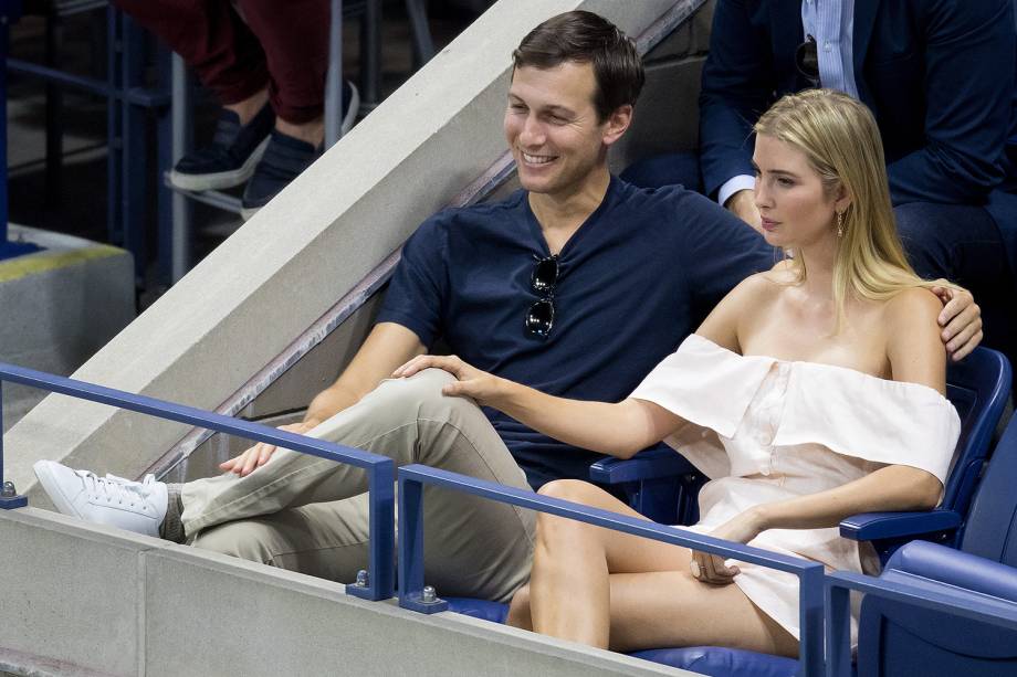 Jared Kushner e sua esposa Ivanka durante torneio de tenis no Queens, em Nova York - 11/09/2016