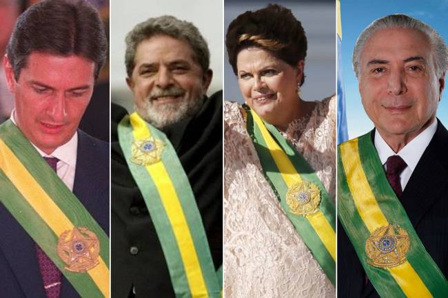 Presidentes com faixas presidenciais