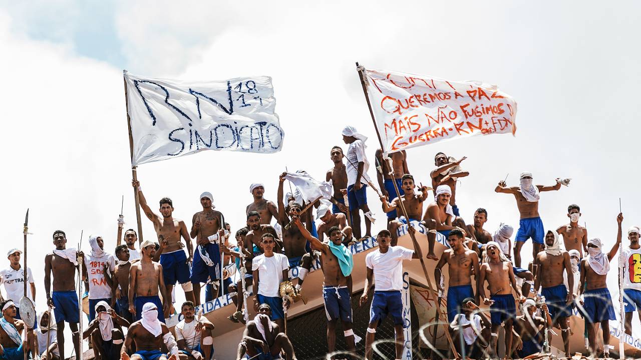 Presos rebelados Penitenciária Estadual de Alcaçuz, no Rio Grande do Norte - 16/01/2017