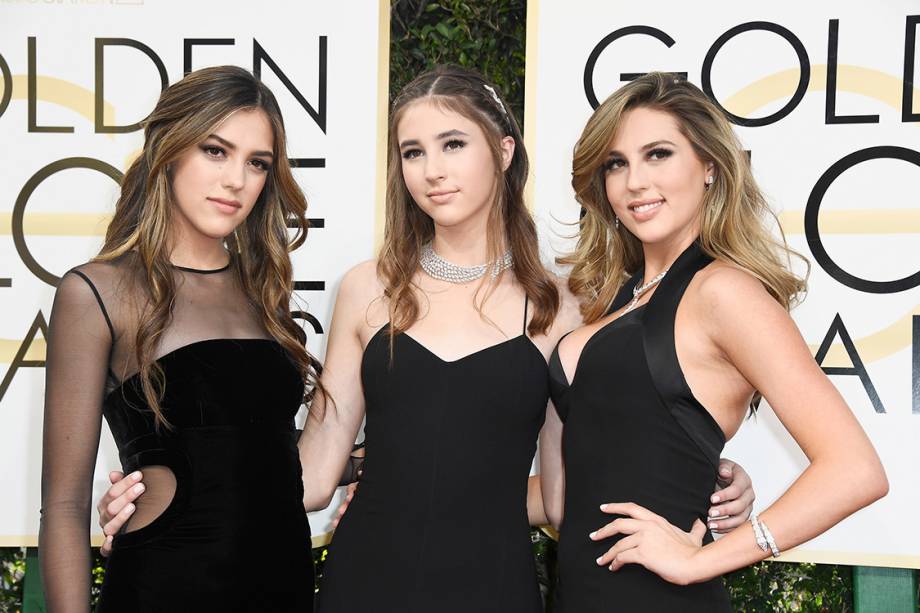 As misses Globo de Ouro Sistine Stallone, Scarlet Stallone, Sophia Stallone