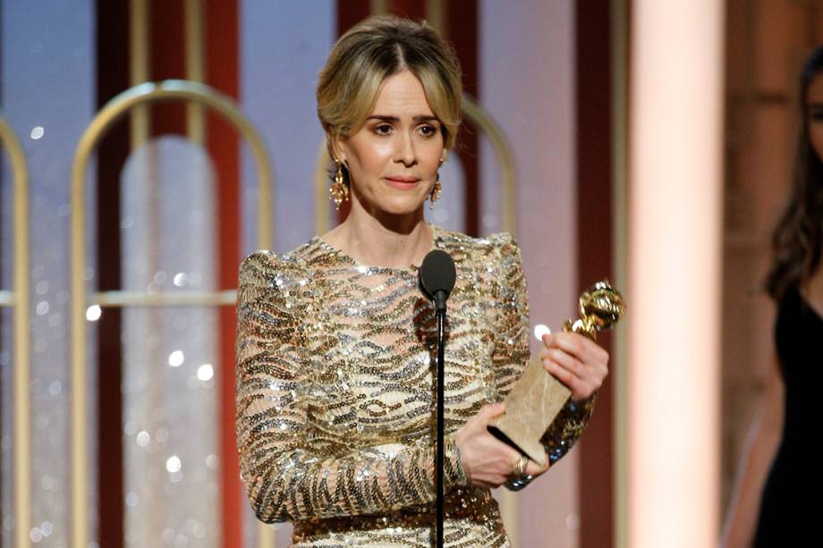 <span>Sarah Paulson recebe o Globo de Ouro de melhor atriz em minissérie ou filme para a televisão por 'The People vs. O.J. Simpson: American Crime Story'</span>