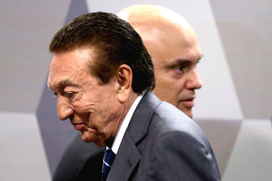 Edison Lobão, presidente da Comissão de Constituição, Justiça e Cidadania (CCJ), e Alexandre de Moraes, indicado pelo presidente Michel Temer para o cargo de ministro do Supremo Tribunal Federal (STF)
