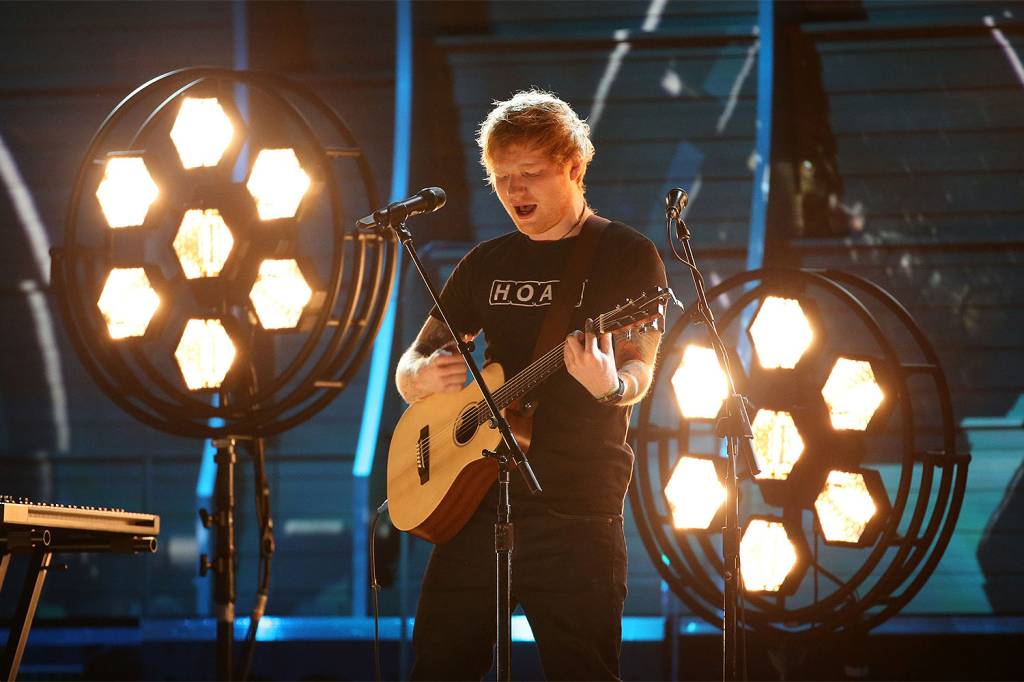 Ed Sheer durante a cerim&ocirc;nia da 59&ordf; edi&ccedil;&atilde;o do Grammy no Staples Center, em Los Angeles, nos Estados Unidos - 12/02/2017