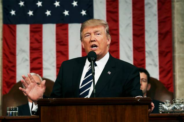 US President Donald J. Trump delivers his first address to a joint session of Congress from the floor of the House of Representatives in Washington, DC, USA, 28 February 2017. REUTERS/Jim Lo Scalzo US President Donald J. Trump delivers his first address to a joint session of Congress from the floor of the House of Representatives in Washington, DC, USA, 28 February 2017. REUTERS/Jim Lo Scalzo