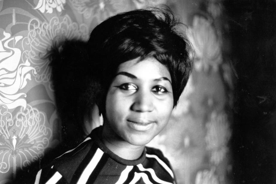 A cantora soul americana Aretha Franklin, em 1968