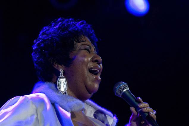 Aretha Franklin durante show em West Hollywood, em 2008 Aretha Franklin durante show em West Hollywood, em 2008