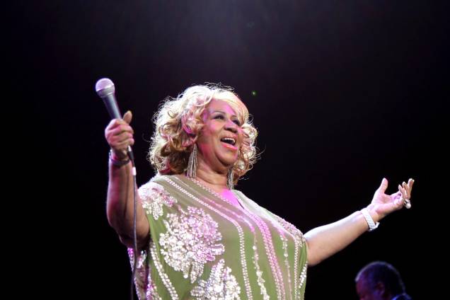 Aretha Franklin durante apresentação em Nova York, em 2012 Aretha Franklin durante apresentação em Nova York, em 2012