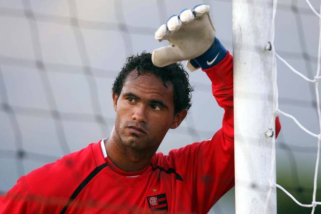 Bruno, goleiro do Flamengo, durante treino, em 2007 Bruno, goleiro do Flamengo, durante treino, em 2007