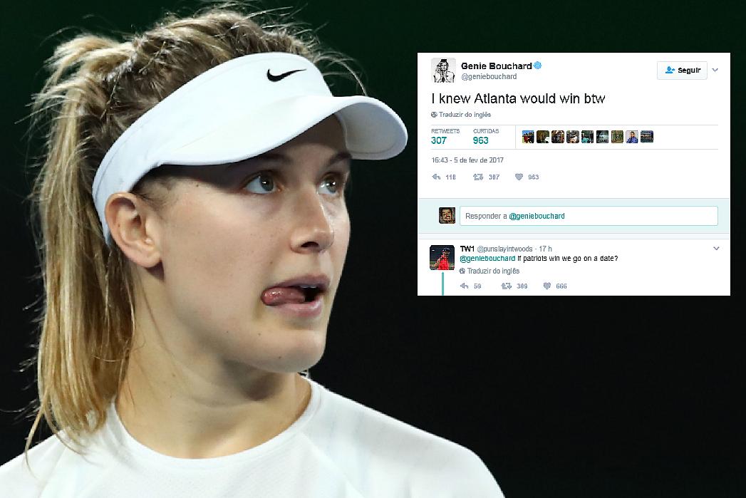 Eugenie Bouchard foi surpreendida por virada do New England Patriots