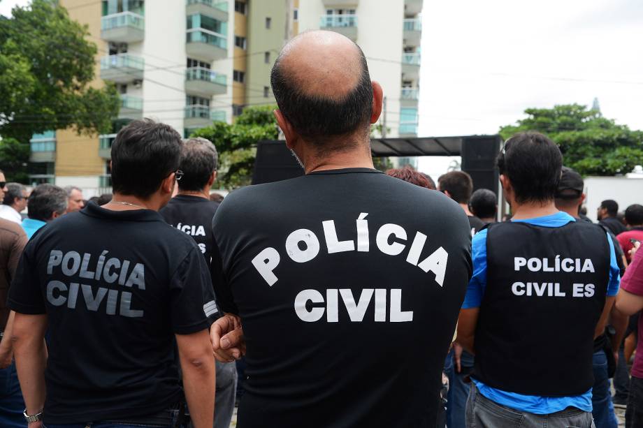 Protesto de policiais civis em apoio à greve dos policiais militares em Vitória (ES) - 08/02/2017