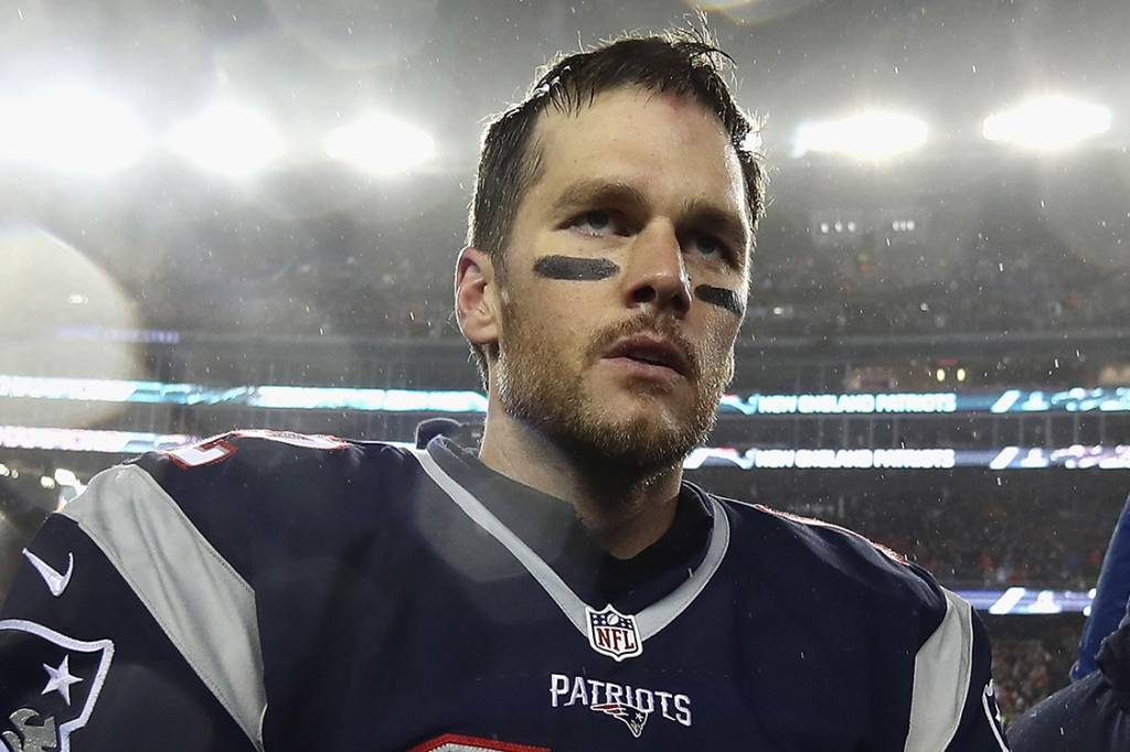 Tom Brady, ap&oacute;s partida entre New England Patriots ePittsburgh Steelers no est&aacute;gio Gillette, em Foxboro, Massachusetts