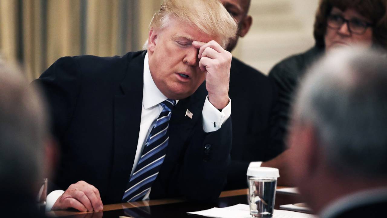 Donald Trump em reunião com CEO's das industrias de aviação