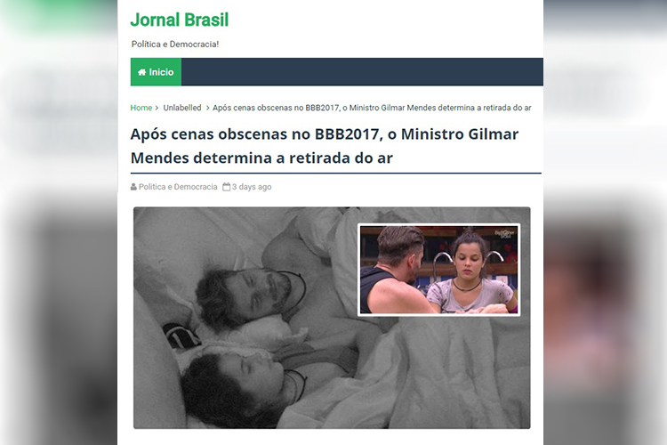 Notícia falsa sobre a retirada do programa 'Big Brother Brasil'é veiculada