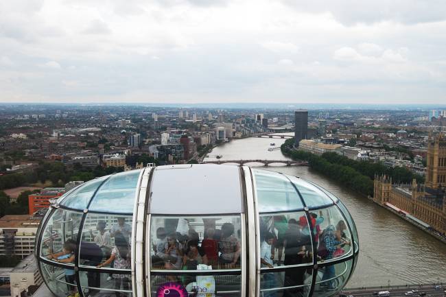London, England, UK - July 27, 2010: Tourists inside the