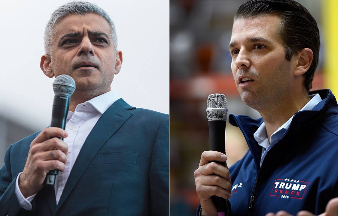 Prefeito de Londres, Sadiq Khan e Donald Trump Jr.