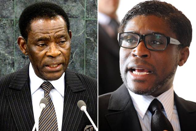 Teodoro Obiang, ditador da Guiné Equatorial, e o filho, também chamado Teodoro Obiang Teodoro Obiang, ditador da Guiné Equatorial, e o filho, também chamado Teodoro Obiang