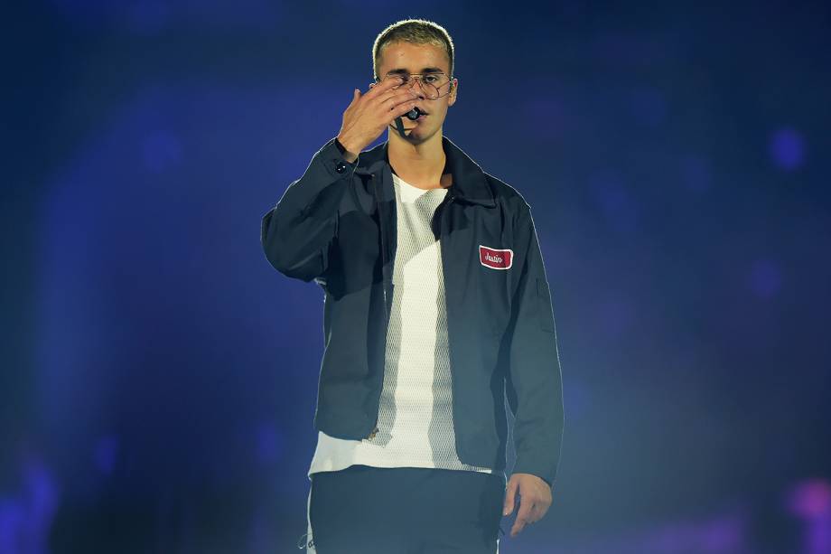 O cantor canadense Justin Bieber se apresenta no estádio Allianz Parque, na zona oeste da capital paulista - 01/04/201