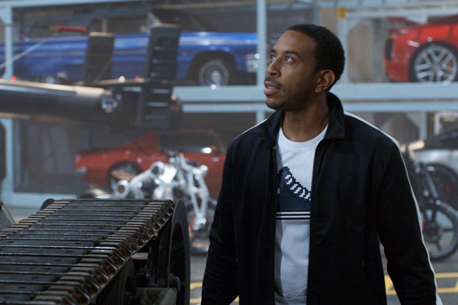 Ludacris durante gravações do filme Velozes e Furiosos 8