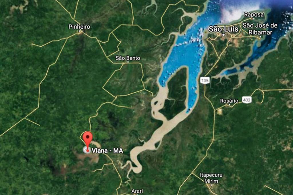 Localização da cidade de Viana (MA), onde houve o ataque à aldeia indígena