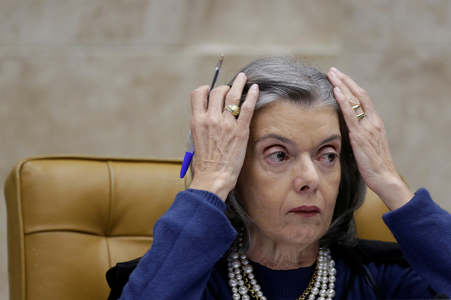 C&aacute;rmen L&uacute;cia durante sess&atilde;o do STF