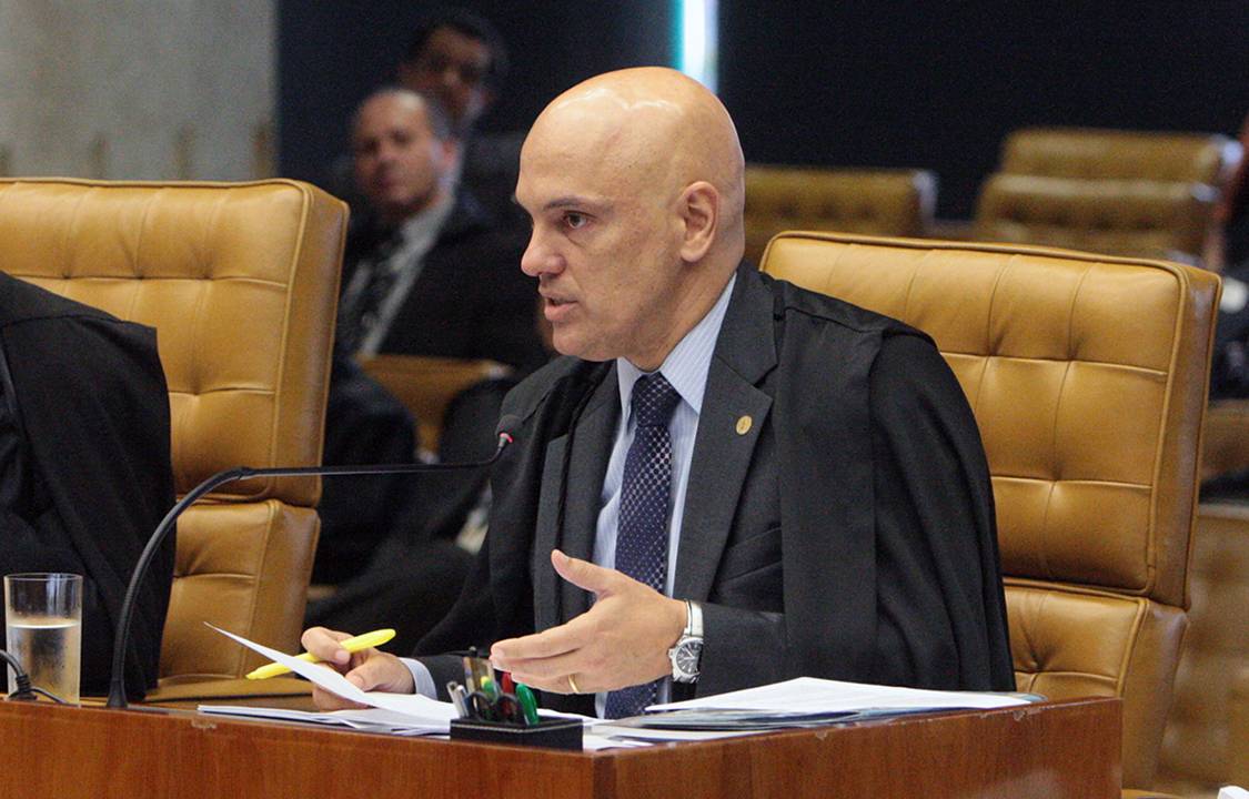 Ministro Alexandre de Moraes, durante sessão no Supremo Tribunal Federal