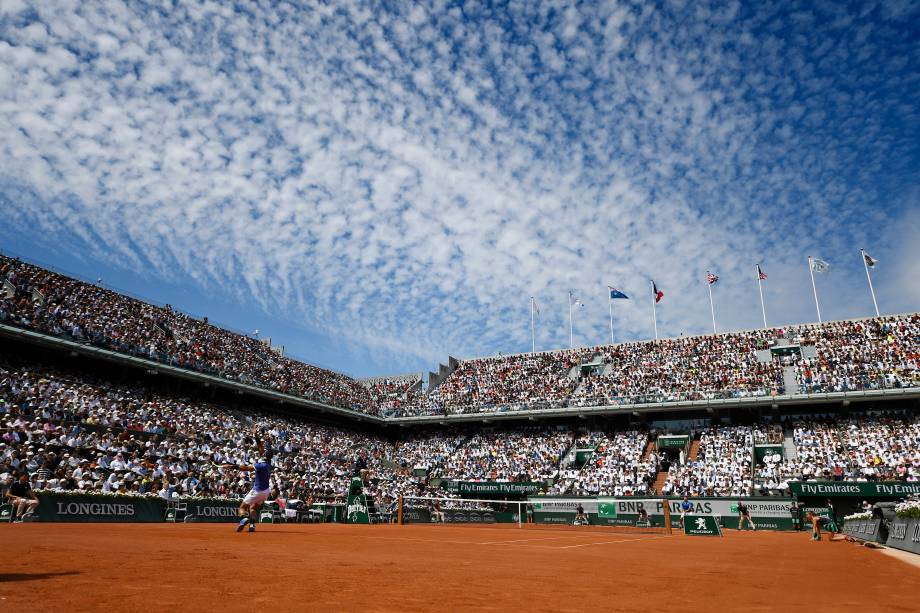Vista geral da quadra Philippe Chatrier, durante a final de Roland Garros entre Rafael Nadal e Stan Wawrinka - 11/06/2017 Vista geral da quadra Philippe Chatrier, durante a final de Roland Garros entre Rafael Nadal e Stan Wawrinka - 11/06/2017