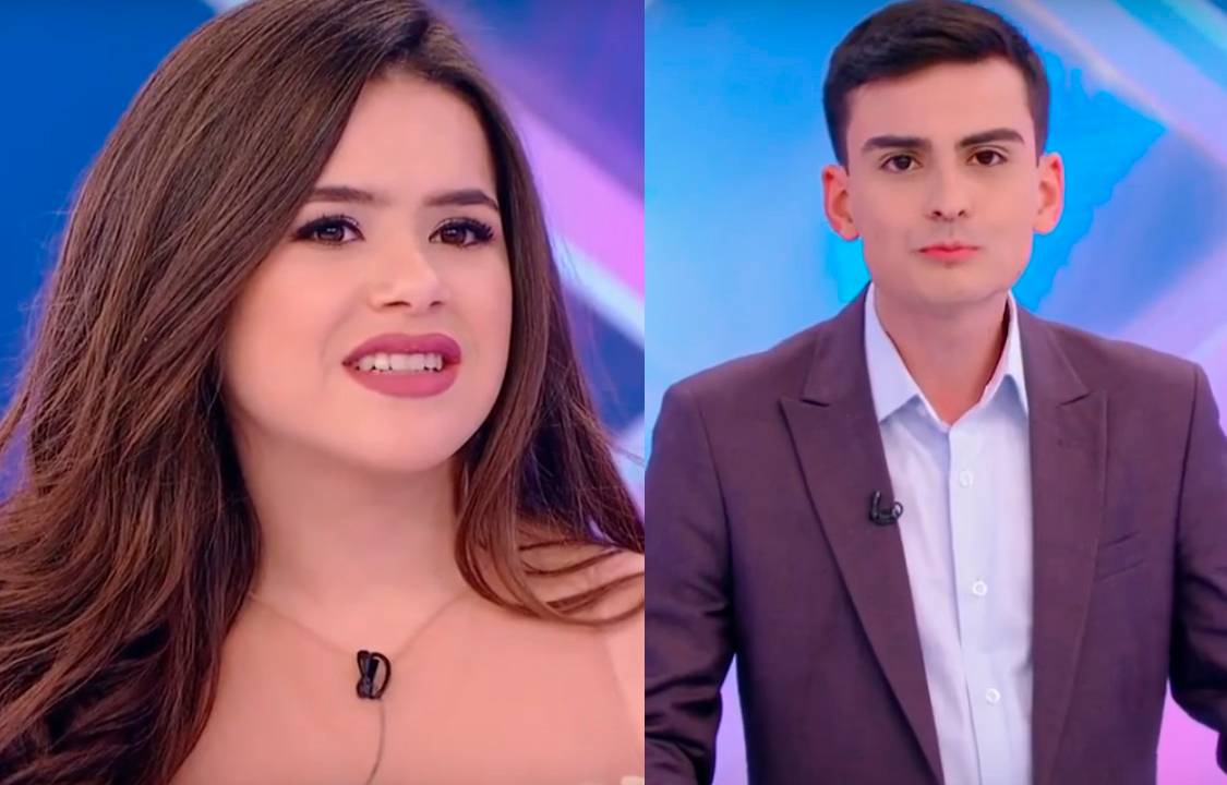 Maisa Silva e Dudu Camargo no programa do Silvio Santos